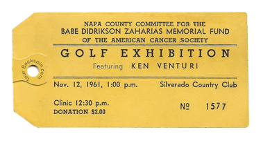 Ken Venturi Exhibition Ticket Sticker
