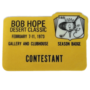 1973 Bob Hope Desert Classic Contestants Credentials Sticker