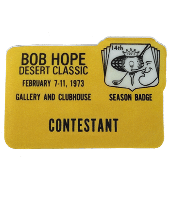1973 Bob Hope Desert Classic Contestants Credentials Sticker