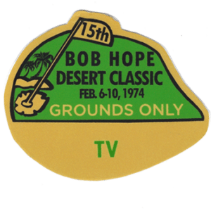 1974 Bob Hope Desert Classic TV Credentials Sticker or Magnet
