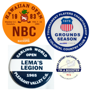 A picture of the Retro Button Magnet Set in the Tour Backspin Golf Shop