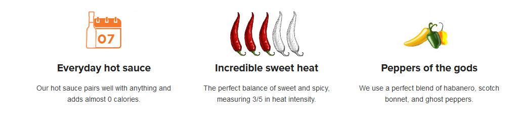 A picture of the attributes of the Tour Backspin 19th Hole Hot Sauce