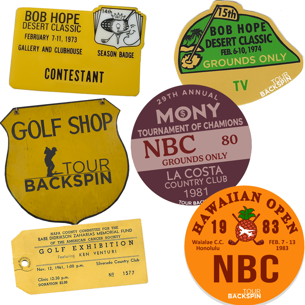 A picture of the Retro Golf Sticker Set available on the Tour Backspin Golf Shop
