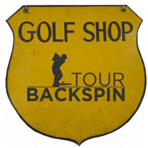 A product picture of the Tour Backspin Golf Shop sticker/magnet