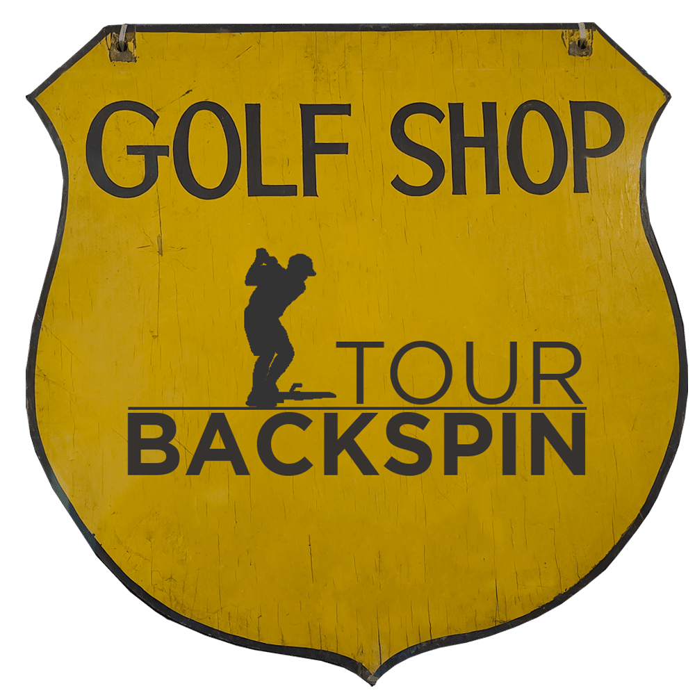 A product picture of the Tour Backspin Golf Shop sticker/magnet