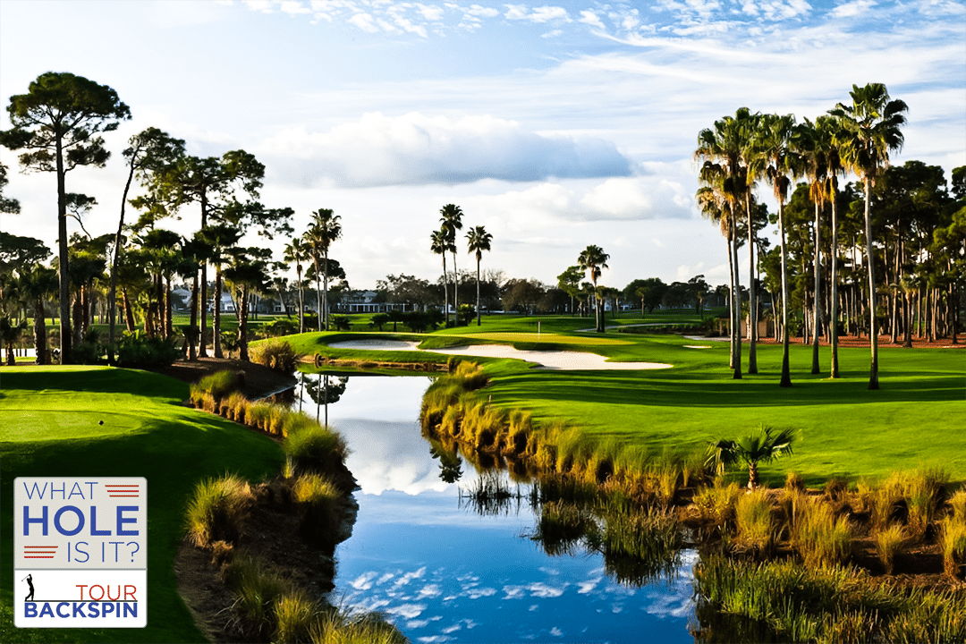 A picture of a golf hole used for the WHAT HOLE IS IT? contest from Tour Backspin