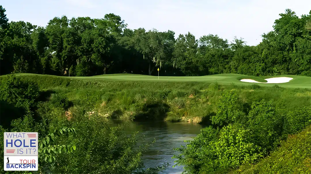 A picture of the golf hole used for the WHAT HOLE IS IT? contest from Tour Backspin